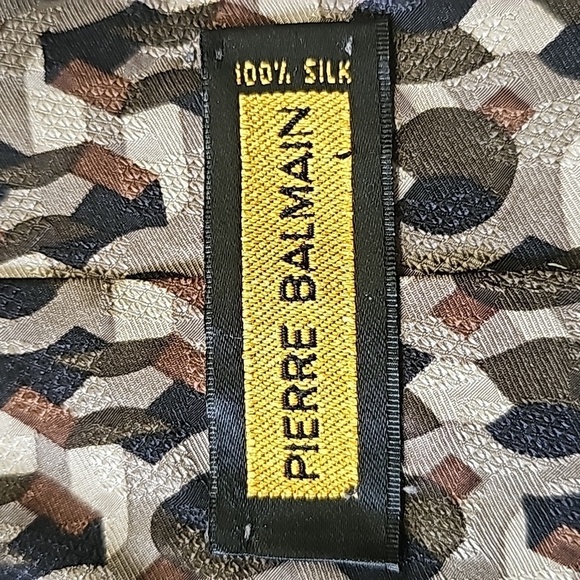 Pierre Balmain mens 200% silk tie. Geometric print - Picture 5 of 6